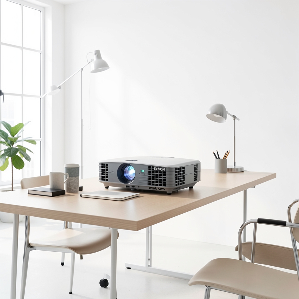 Epson EB-2250U пословни пројектор са WUXGA резолуцијом на белој позадини горни угао